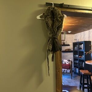 Chic Faux Fur Vest with Belt